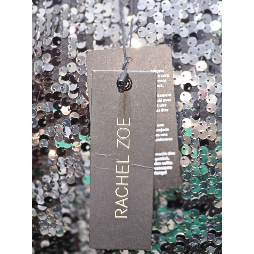 NWT Rachel Zoe Women's Muse Silver/Black Sequin Party Prom Mini Dress Sz 0 2214 - Picture 9 of 14